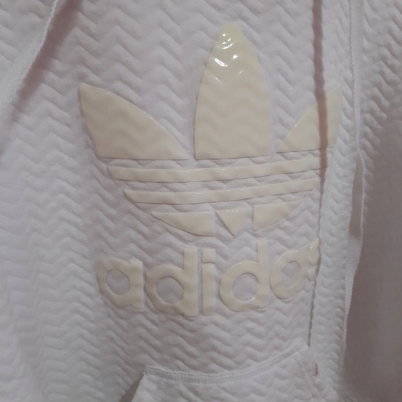Sold💙Adidas Zig Zag Textured White Hoodie S - Picture 4 of 5